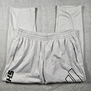 Adidas Mens AEROREADY Shredmill Training Pants Light Grey XL Zipper Pockets